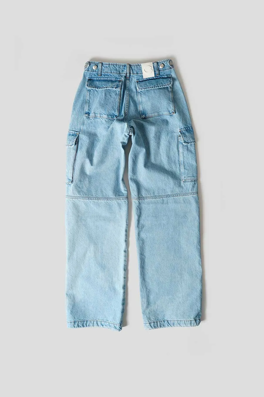 PANTALON CARGO EN DENIM BLEU