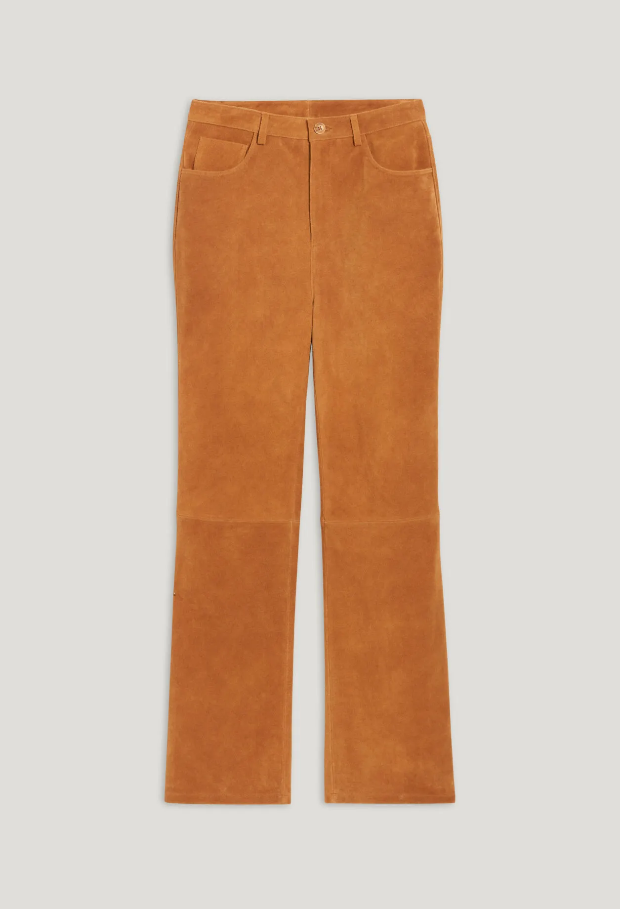 Pantalon cuir suède beige foncé | Claudie FR