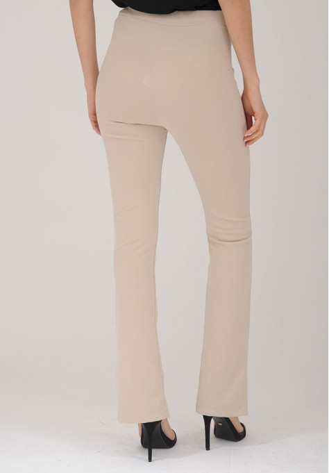 Pantalon femme slip à fente beige classe et super tendance