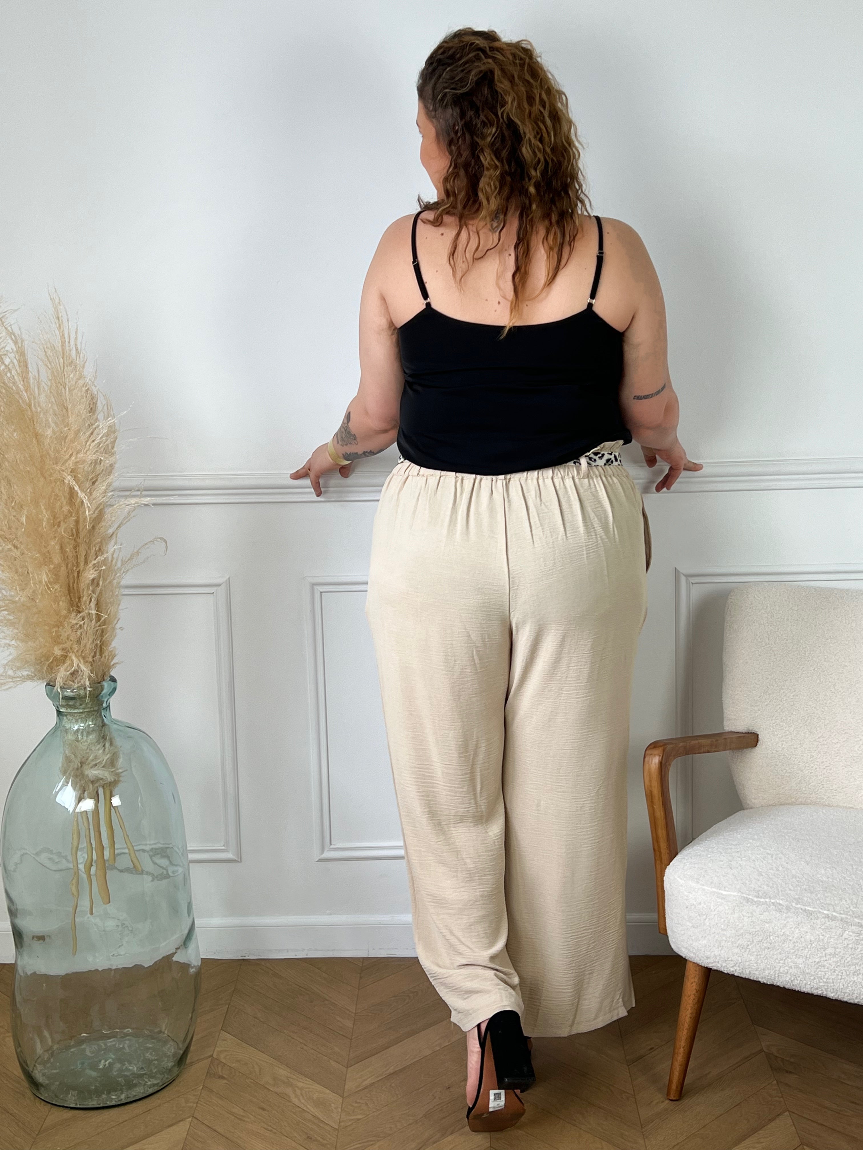 Pantalon fluide beige : Alanis