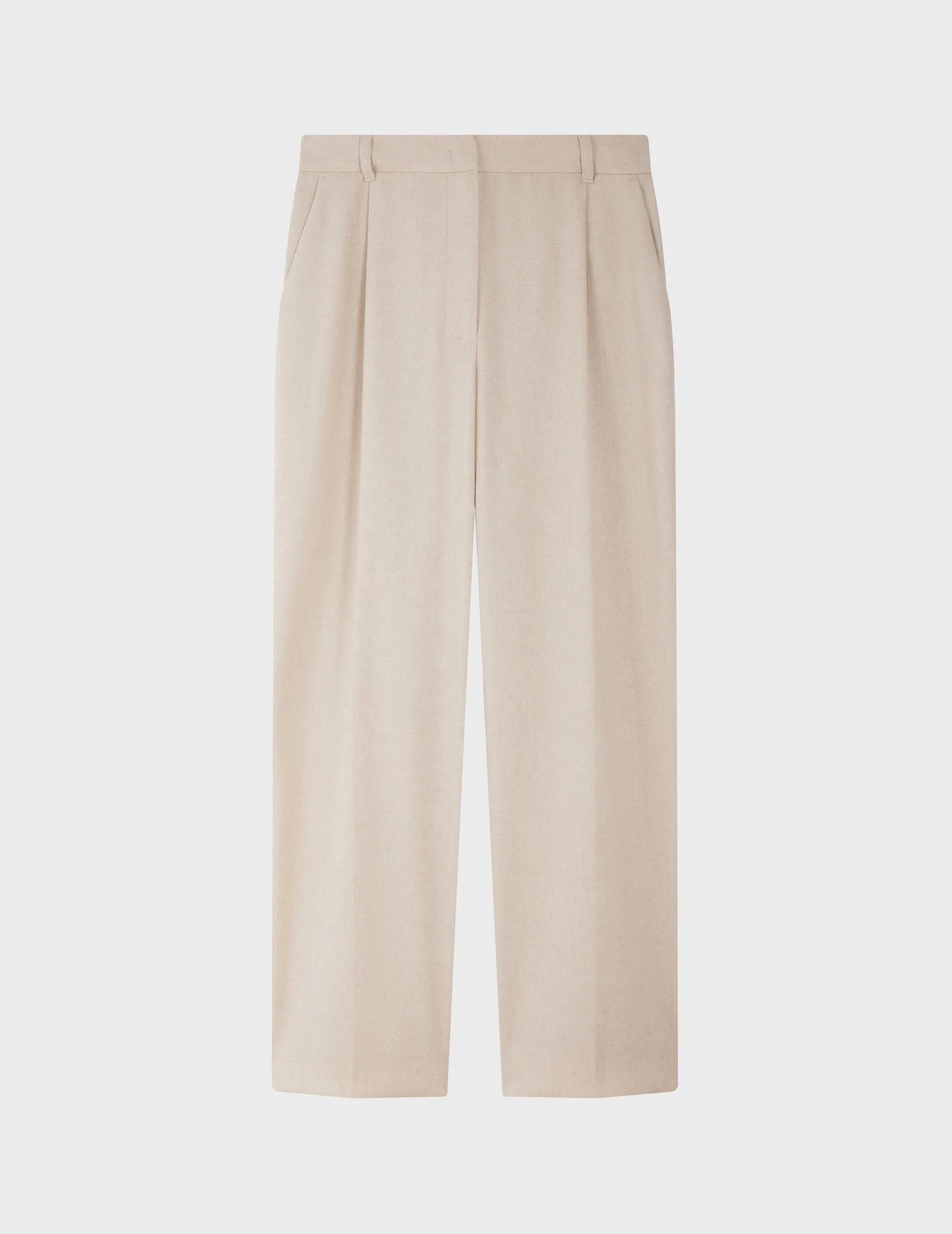 Pantalon Grazia en toile de laine beige