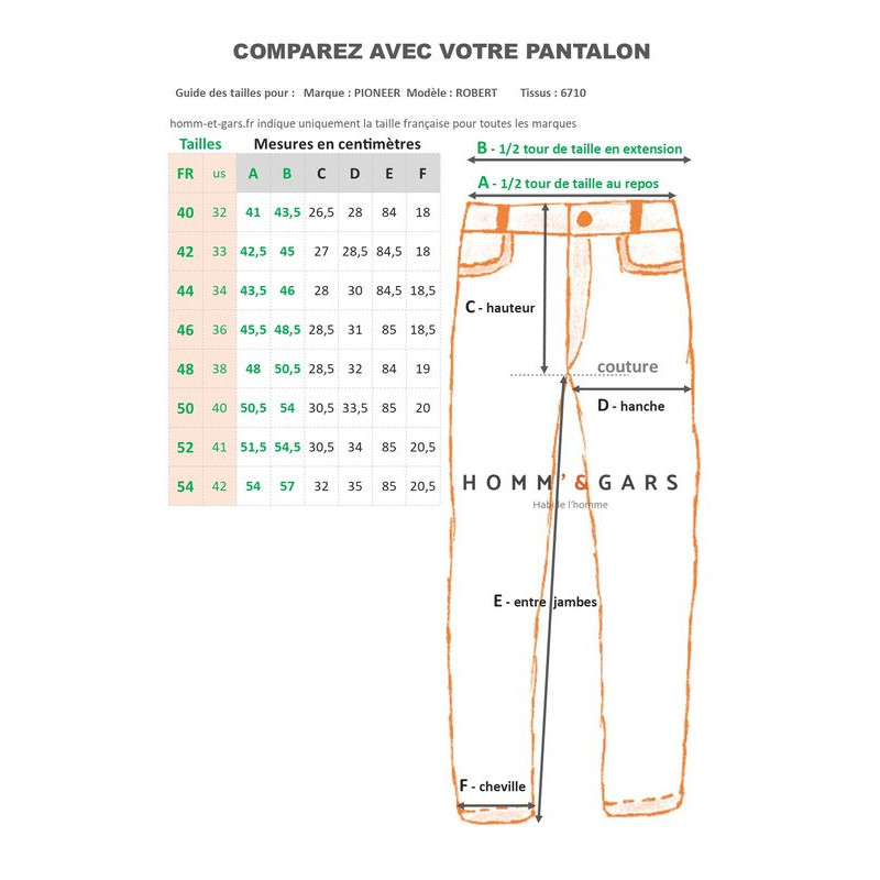 Pantalon jean PIONEER Robert mégaflex 6710pi