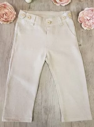 Pantalon lin beige bébé et petit garçon Pierre