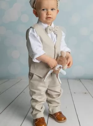 Pantalon lin beige bébé et petit garçon Pierre