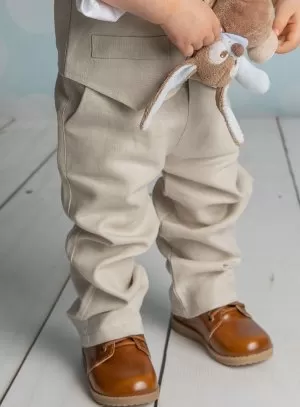 Pantalon lin beige bébé et petit garçon Pierre