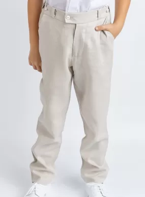 Pantalon lin beige garçon Pierre