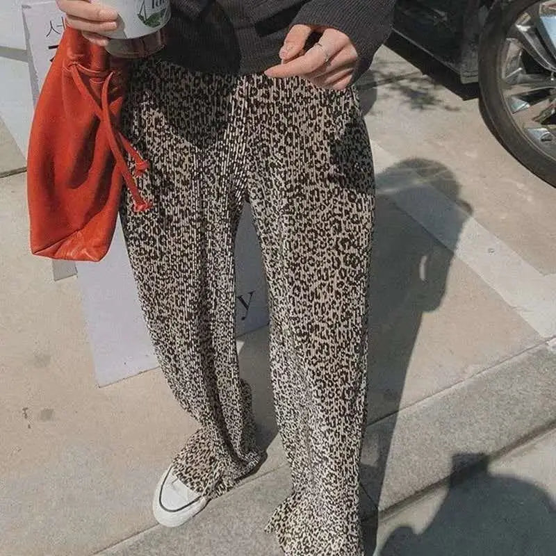 Pantalon Léopard Plissé