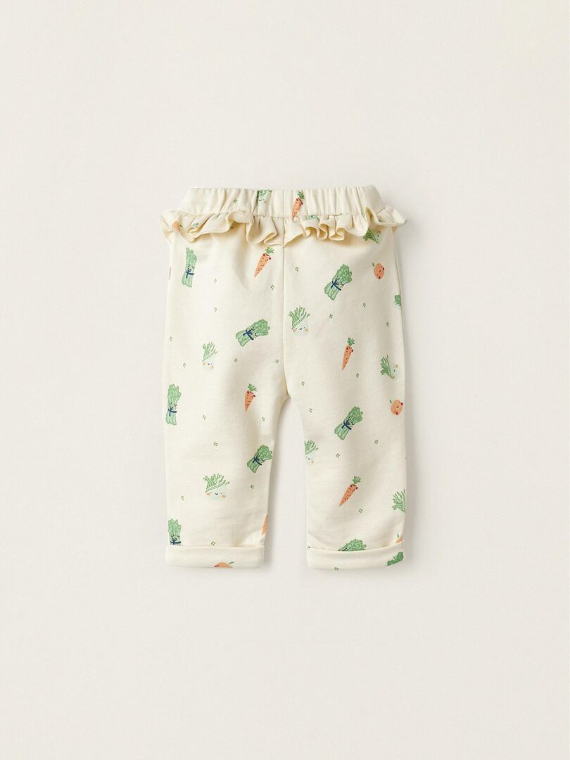 Pantalon pour Bébé Fille 'Légumes'  NATURE TAKEOVER - Beige clair