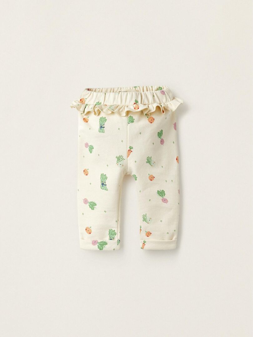 Pantalon pour Bébé Fille 'Légumes'  NATURE TAKEOVER - Beige clair