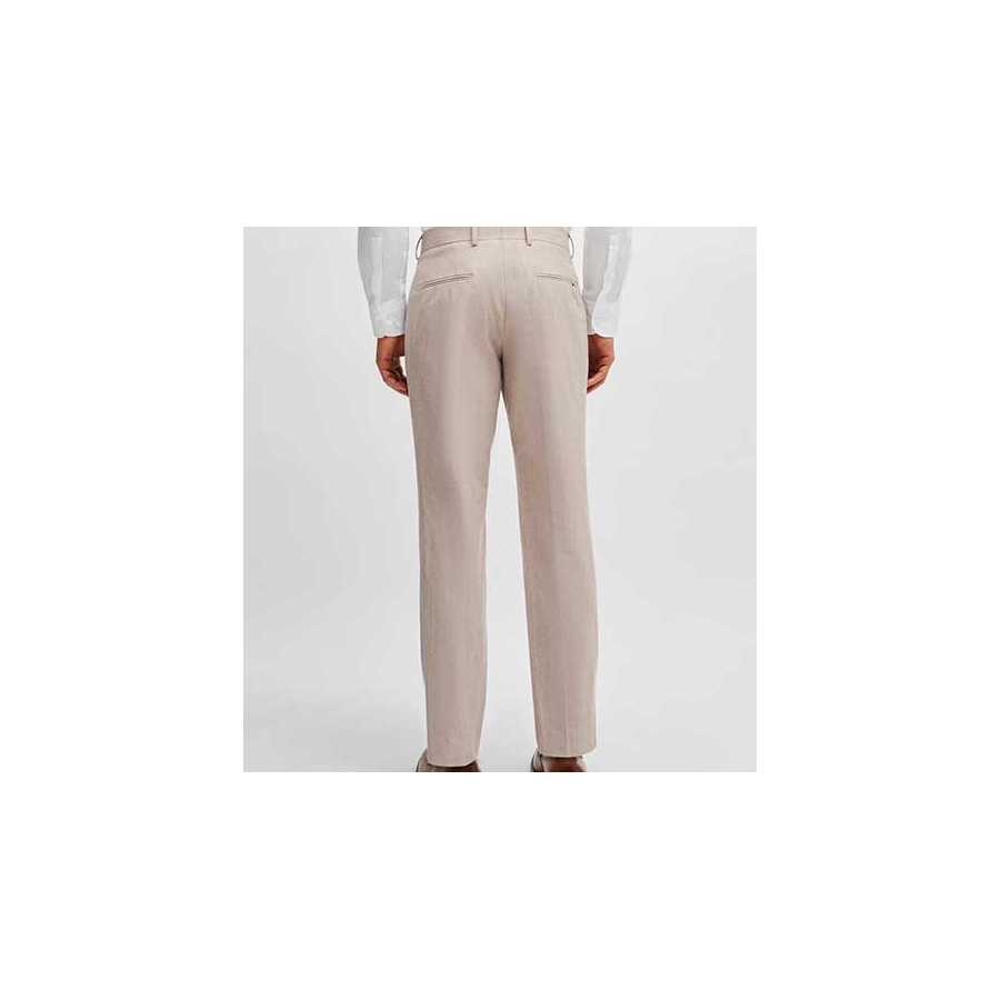 Pantalon Slim Fit En Coton Mélangé Beige Boss Homme | Toulouse