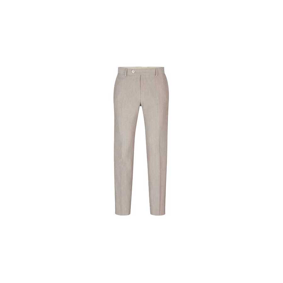 Pantalon Slim Fit En Coton Mélangé Beige Boss Homme | Toulouse