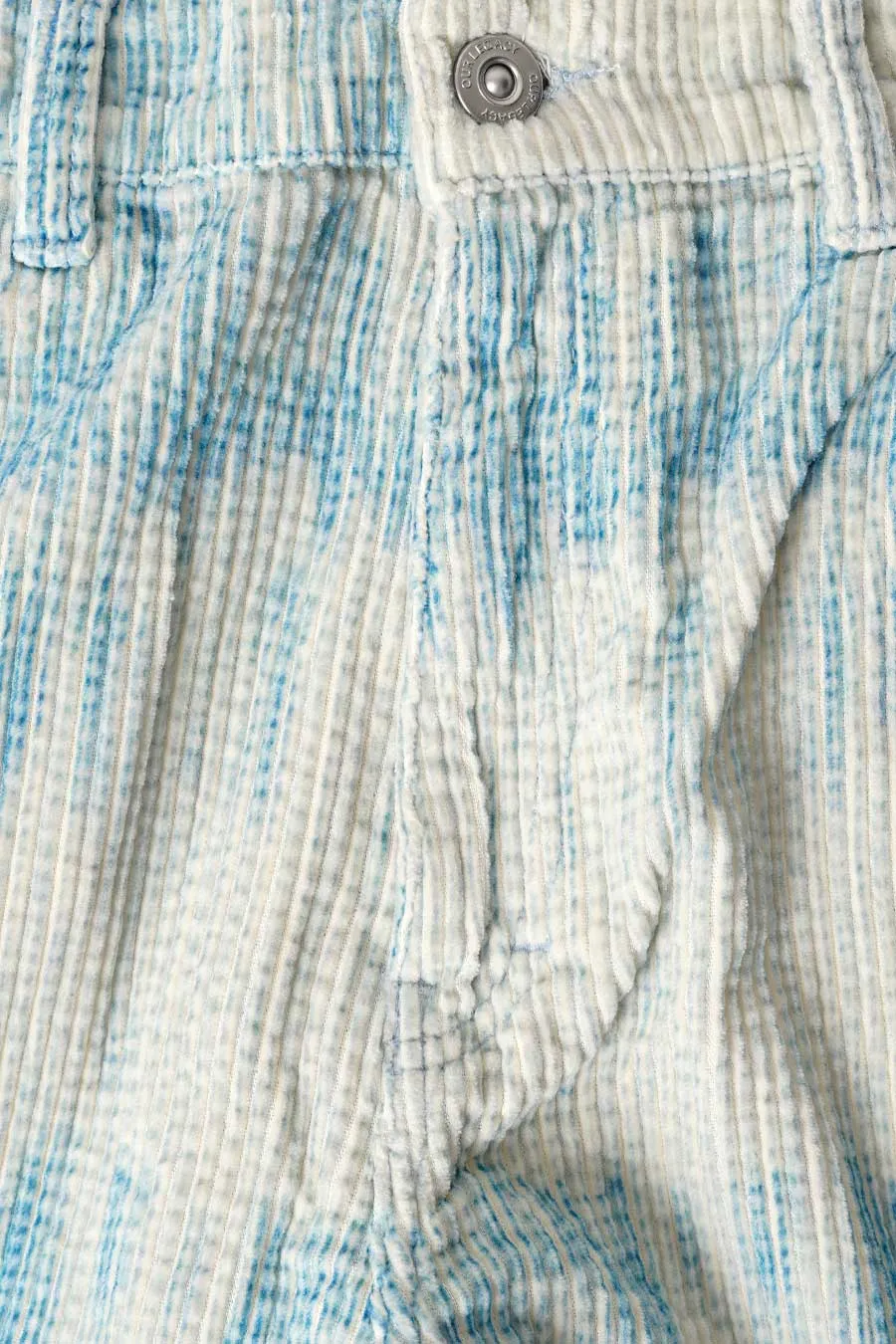 PANTALON VAST CUT BRUSH STROKE PRINT BLEU