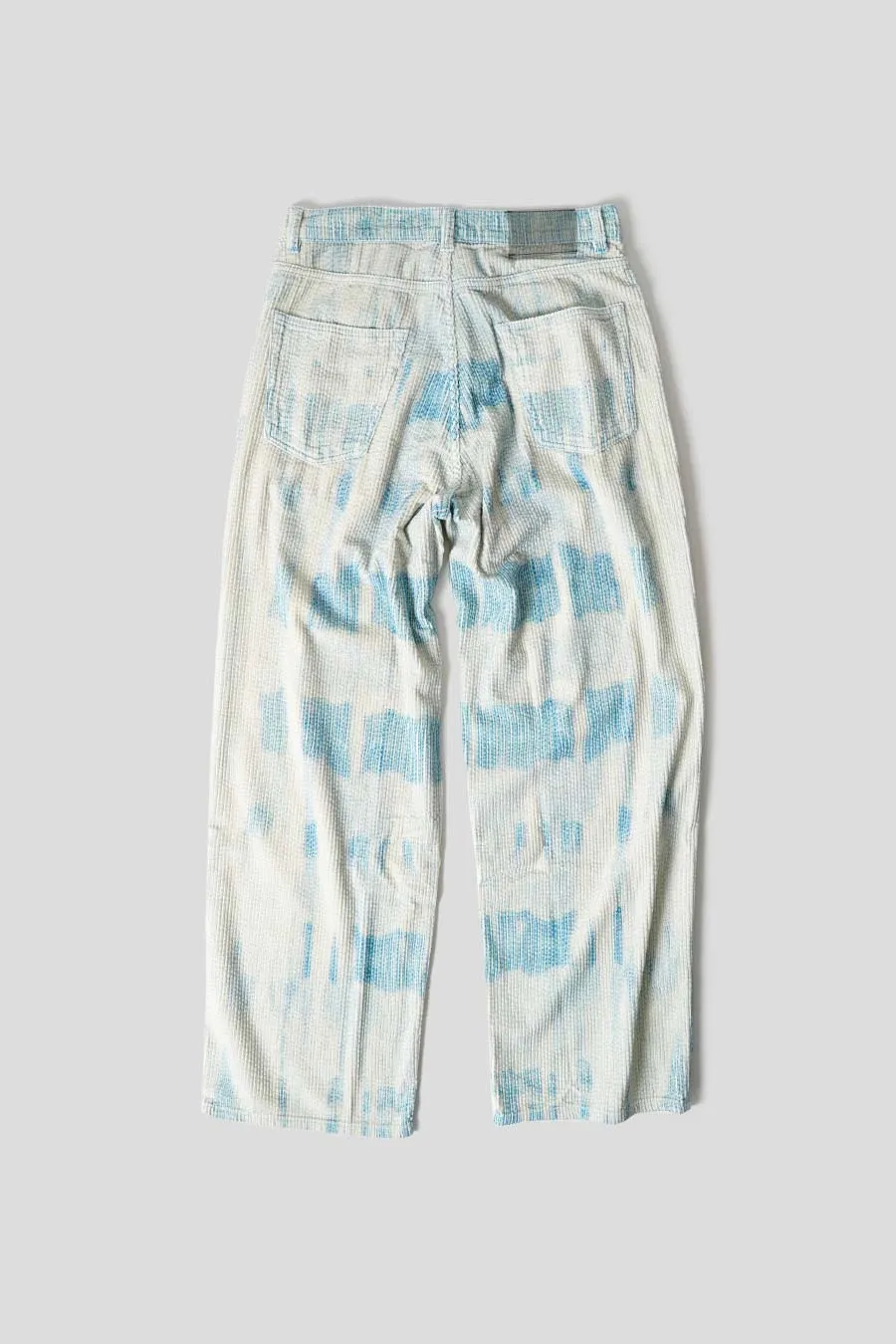 PANTALON VAST CUT BRUSH STROKE PRINT BLEU