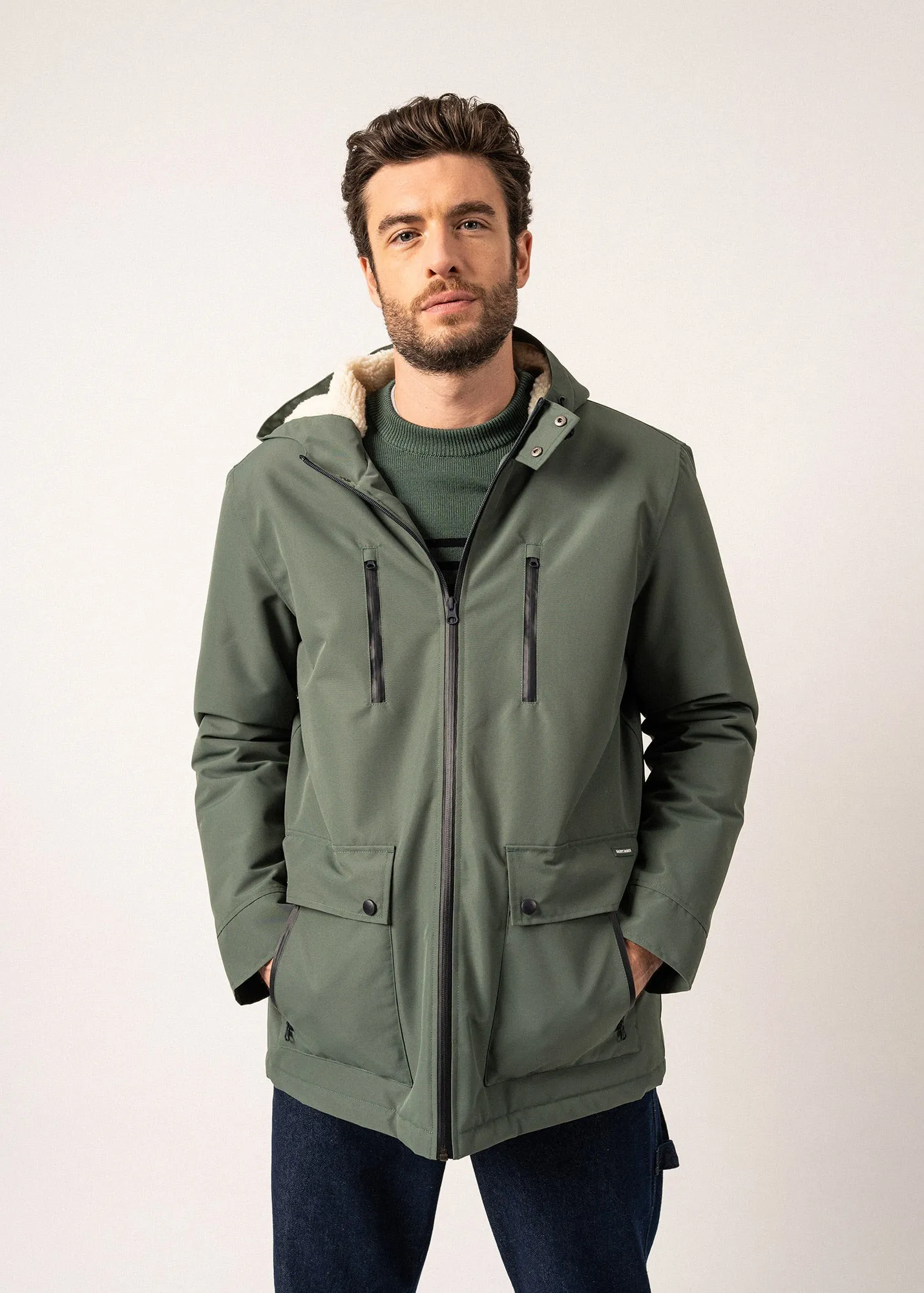 Parka imperméable St Gaetan - doublée sherpa, matelassage duvet (VEGETAL)