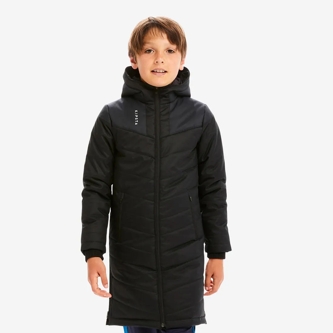 PARKA LONGUE  DE FOOTBALL ENFANT TRX NOIRE