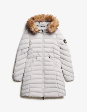 Parka Superdry Fuji Faux Fur Gris Mujer