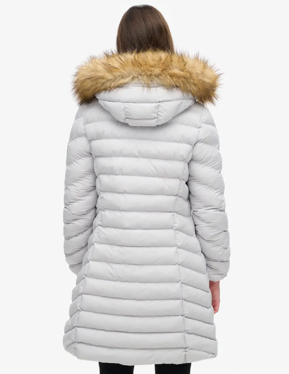 Parka Superdry Fuji Faux Fur Gris Mujer