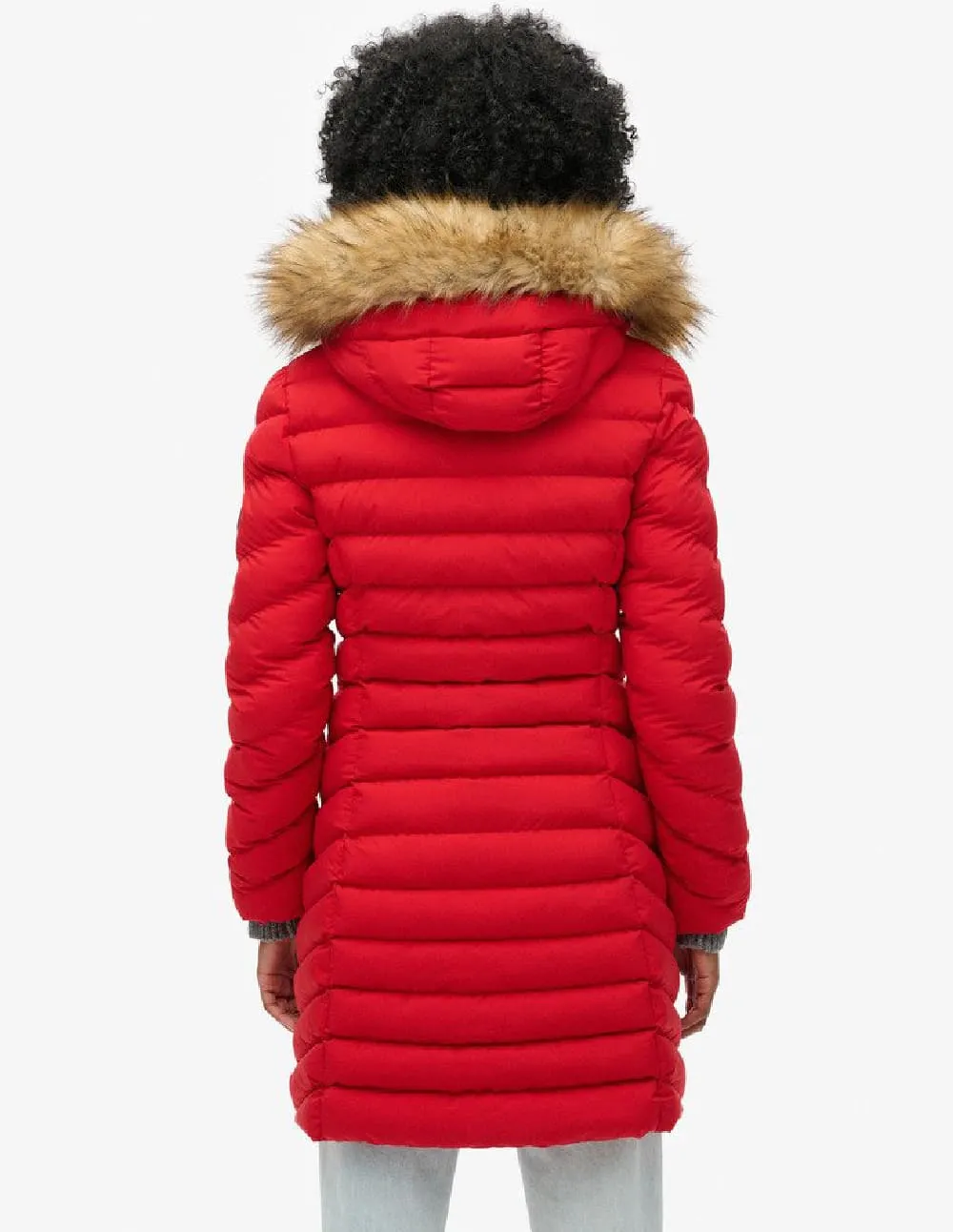 Parka Superdry Fuji Faux Fur Roja Mujer