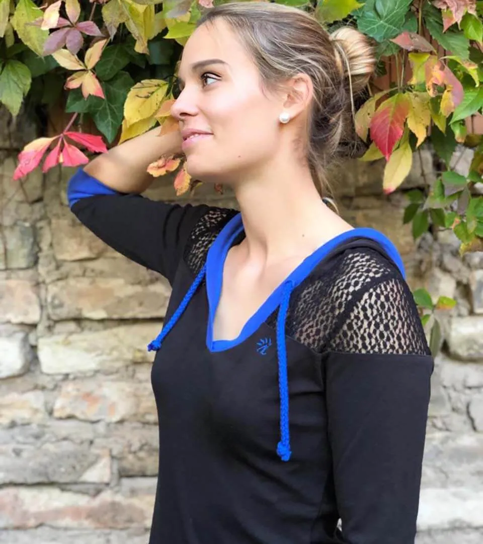 Petit Pull MyBoo Noir & Bleu Roi