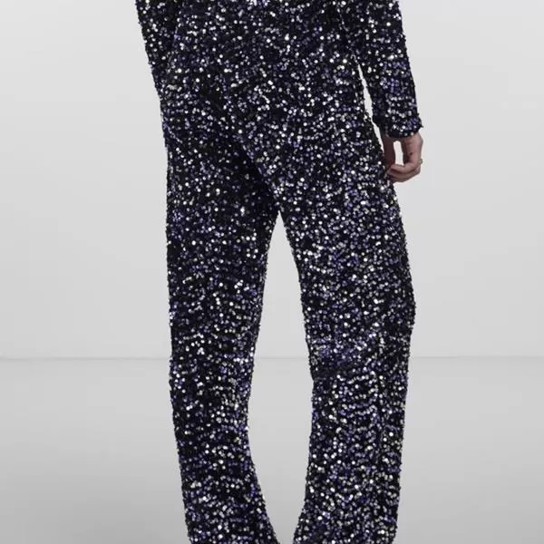 Pièces - Pantalon - Kam Wide Pant Black Purple