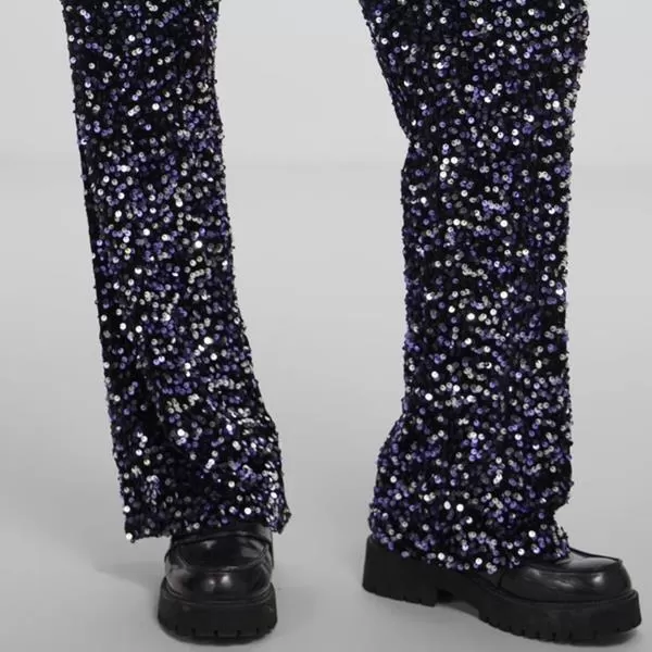 Pièces - Pantalon - Kam Wide Pant Black Purple