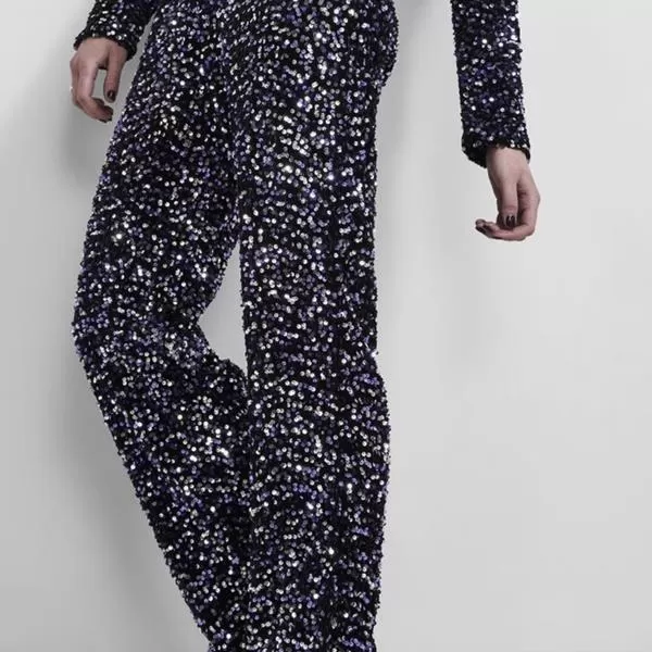 Pièces - Pantalon - Kam Wide Pant Black Purple