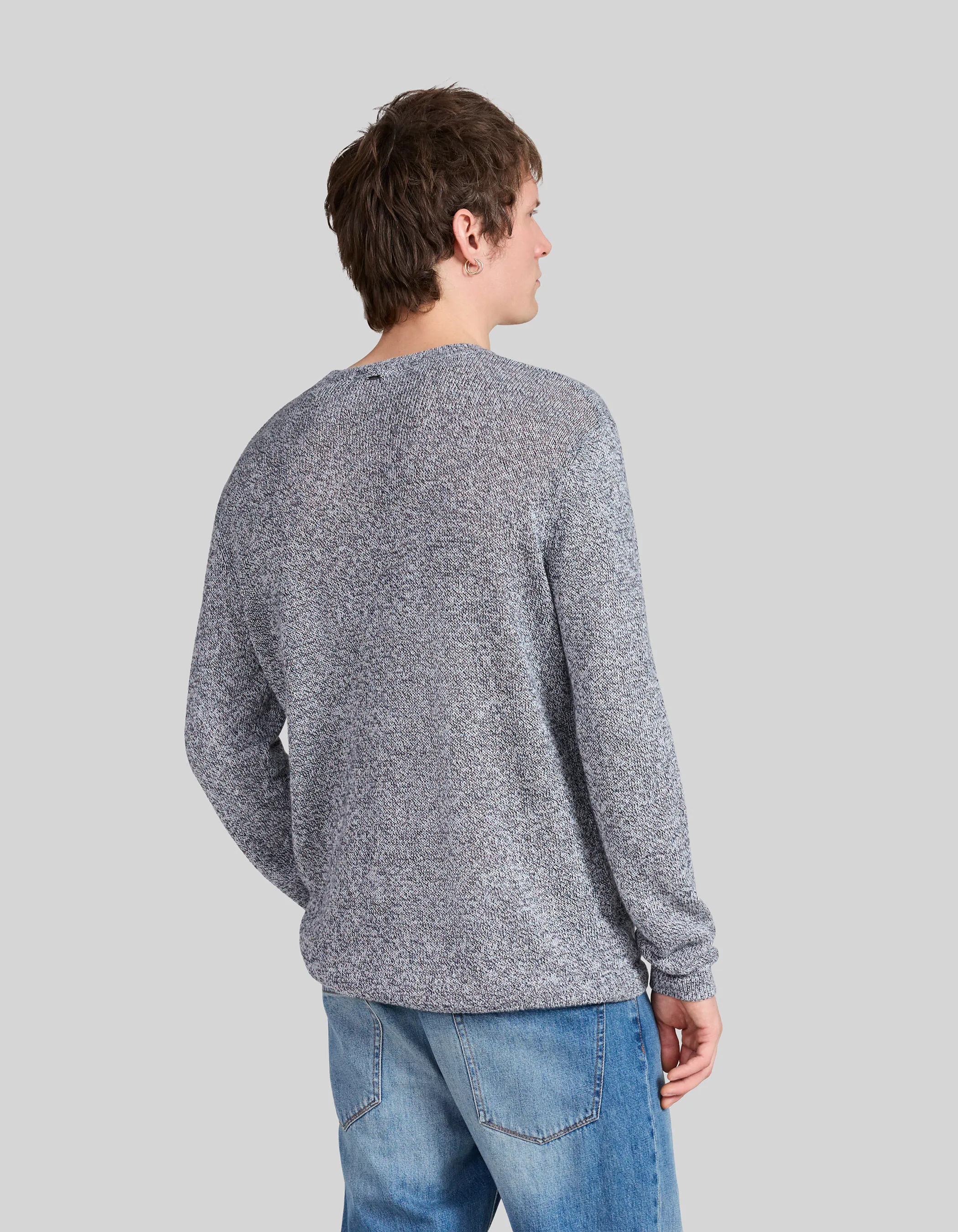 Pull azur tricot mouliné ajouré Homme