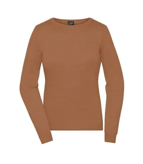 Pull classique col rond - Femme - JN1313 - beige camel