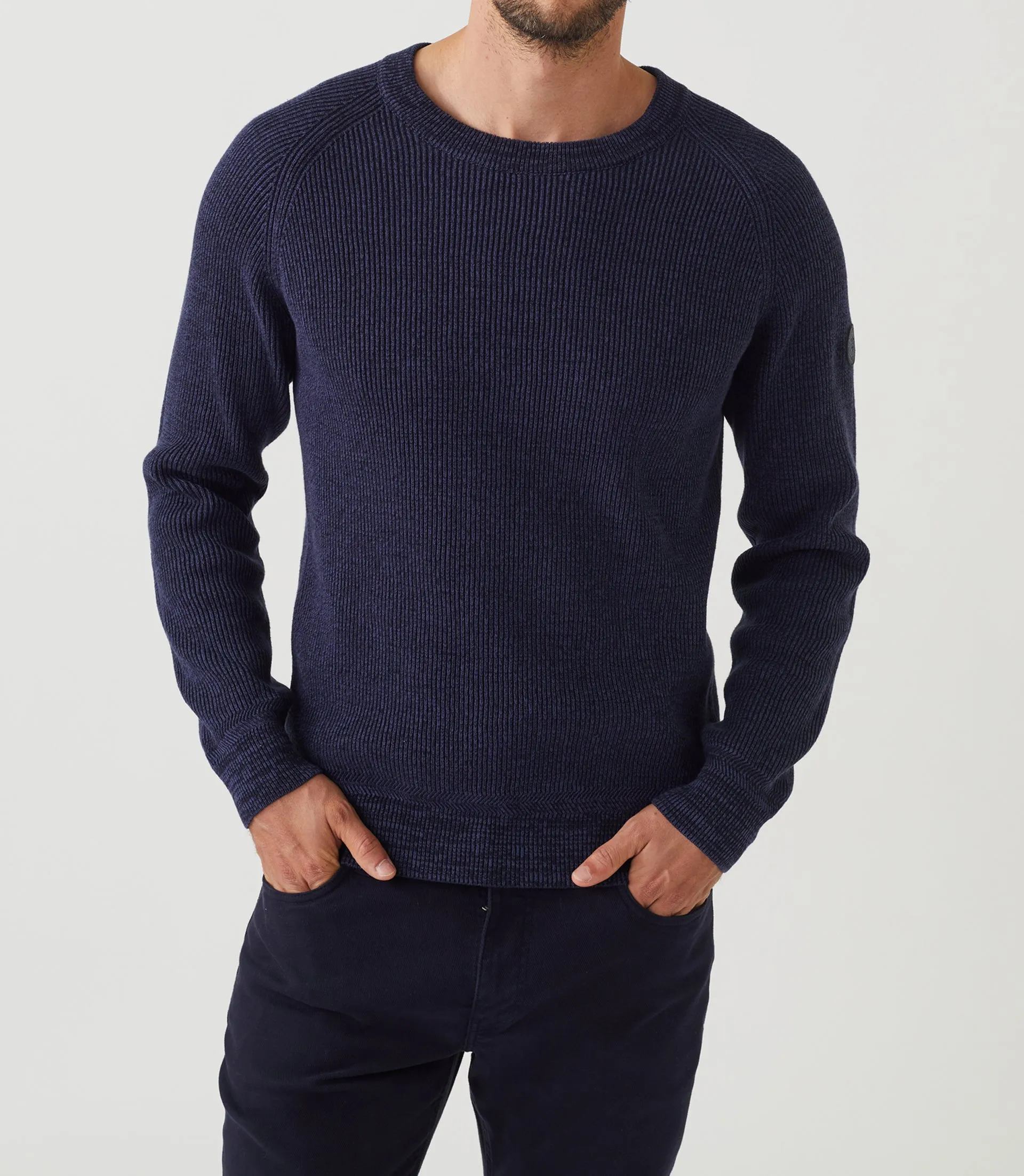 Pull col rond marine Siricio