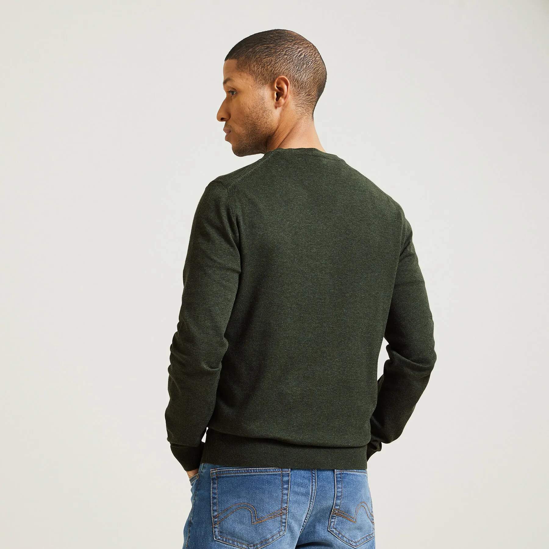 Pull col v essentiel Vert | Jules