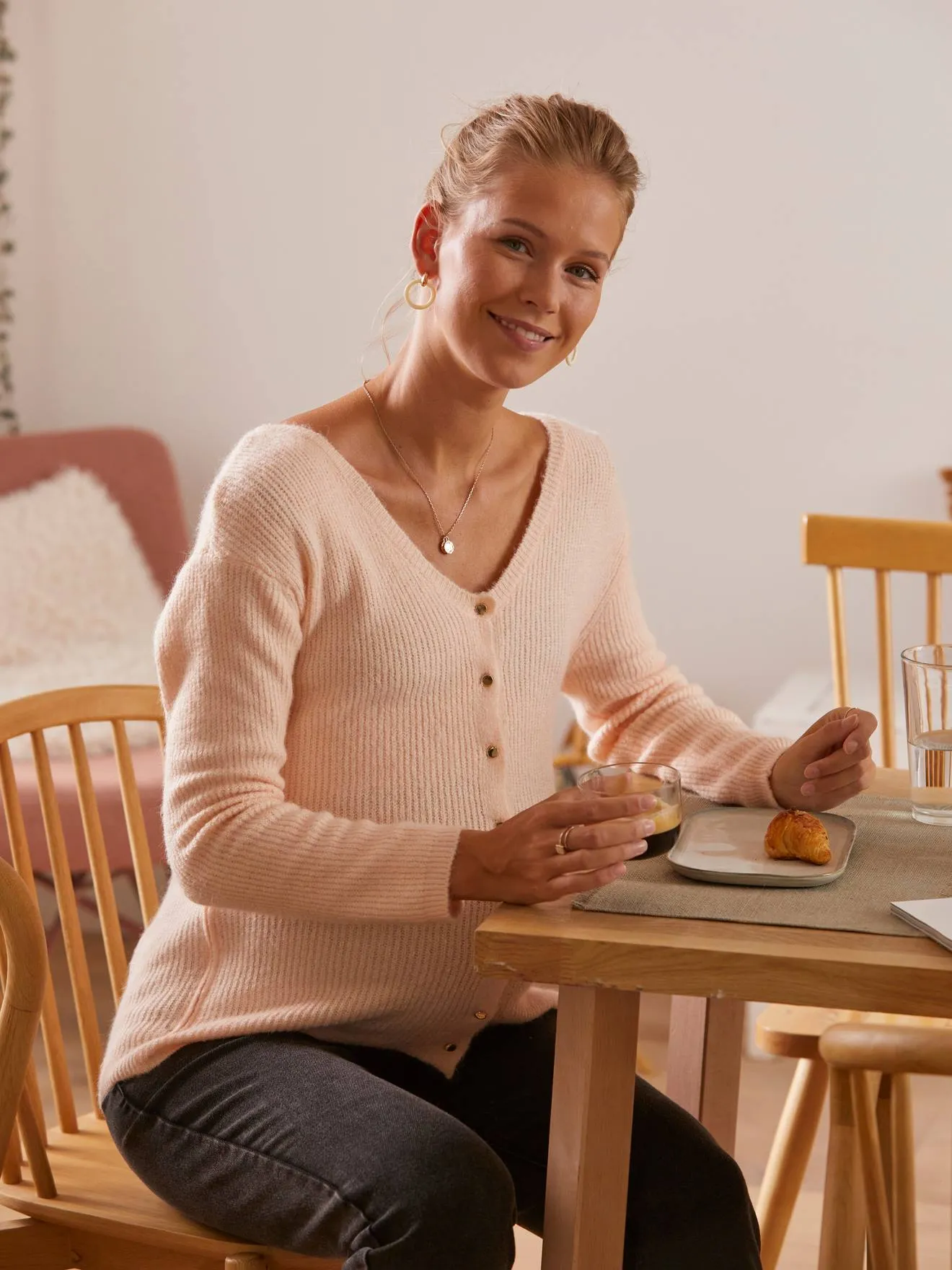 Pull devant/dos grossesse et allaitement vert - Vertbaudet