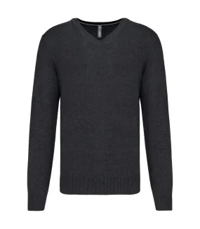 Pull premium col V - Homme - K982 - noir heather