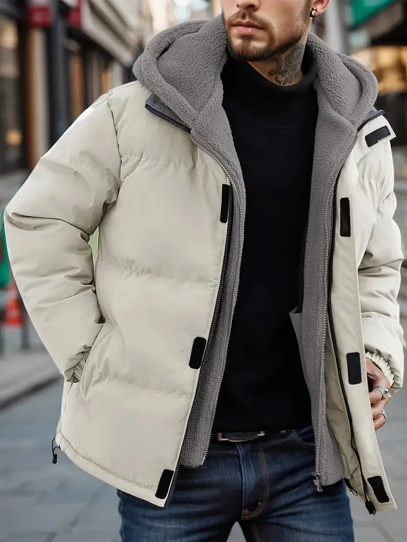 Renan - Veste polaire à capuche deux pièces pour hommes, pour l'hiver et les activités de plein air