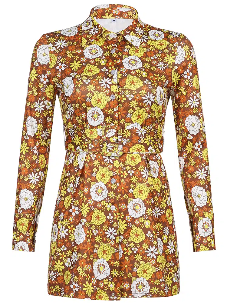 Robe année 70 vintage à fleurs • Vintage Univers