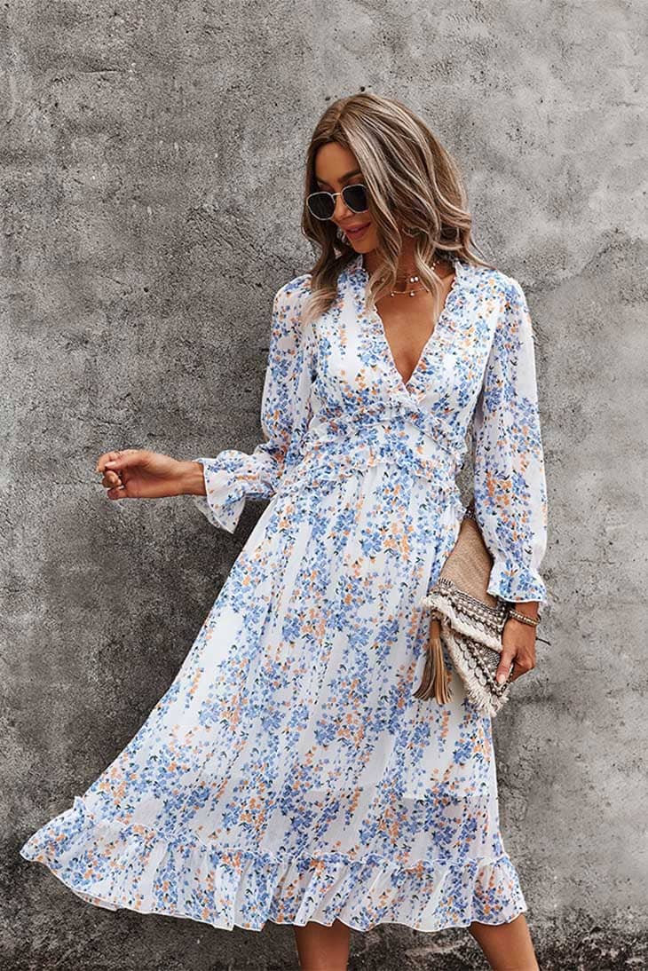 Robe Bohème Chic Automne - Goldie