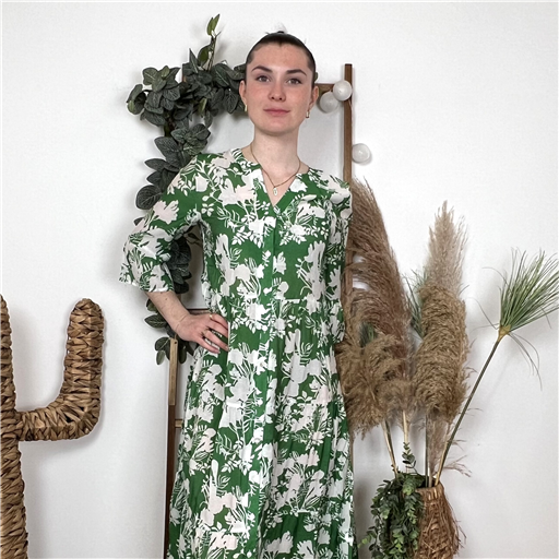 Robe Bohême Été Vert Brésil - Bleu Clair