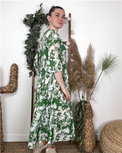 Robe Bohême Été Vert Brésil - Bleu Clair