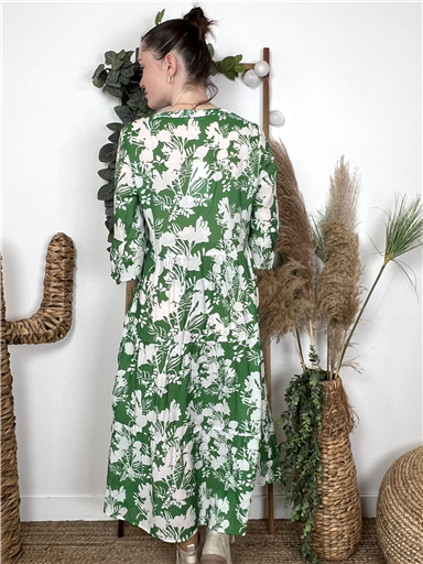 Robe Bohême Été Vert Brésil - Bleu Clair