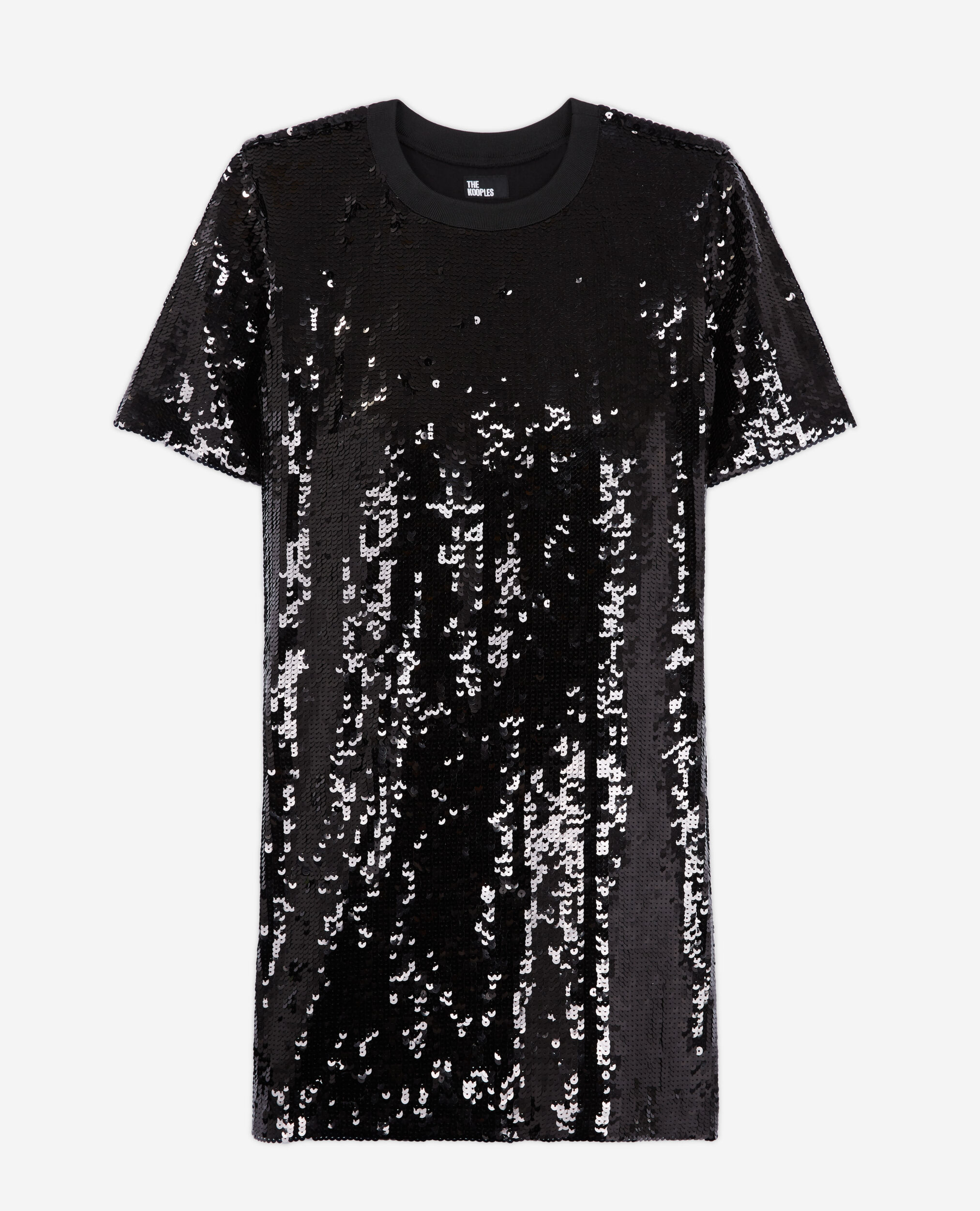 Robe courte à sequins noire