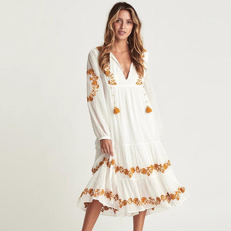 Robe Courte Blanche Automne Été