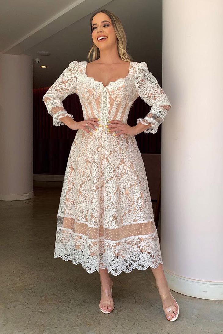 Robe de Mariée Bohème en Dentelle à Dos Nu - Pauline