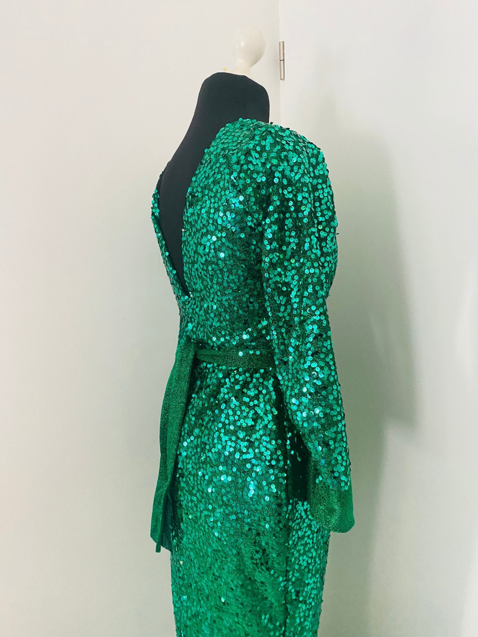 Robe de soiree e sequins - robe demoiselle d’honneur robe de bal - cocktail - sequin vert