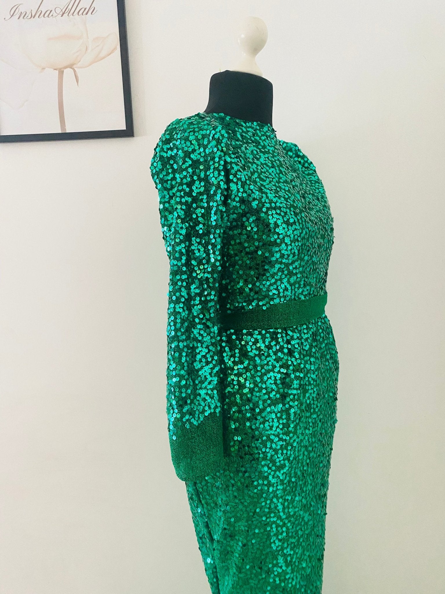 Robe de soiree e sequins - robe demoiselle d’honneur robe de bal - cocktail - sequin vert