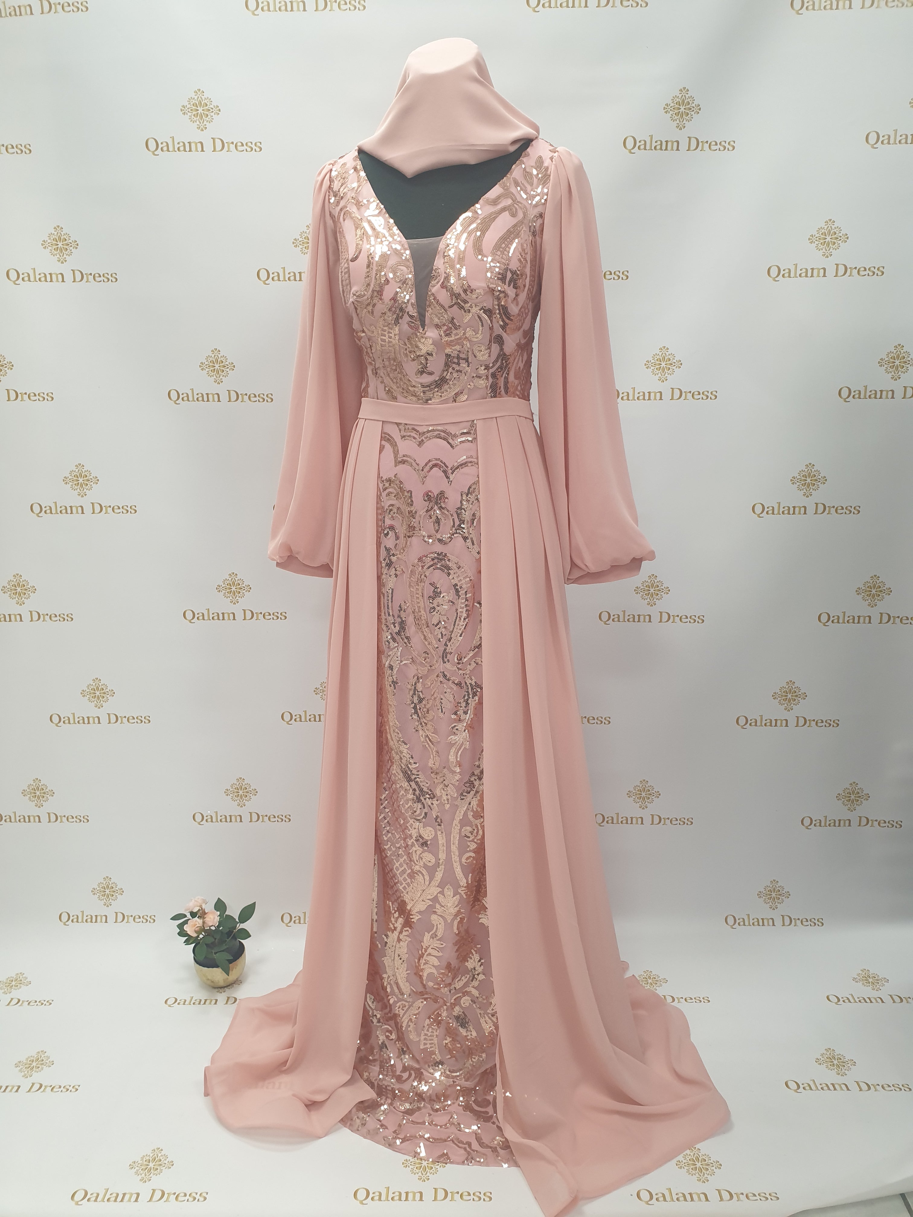 Robe du soir Zineb mousseline & sequin  - Tendance hijab