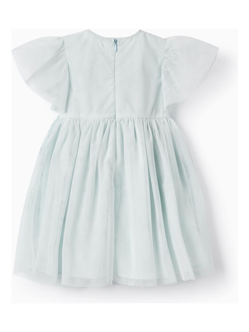 Robe en tulle et sequins pour bébé fille manches courtes CÉRÉMONIE - Vert