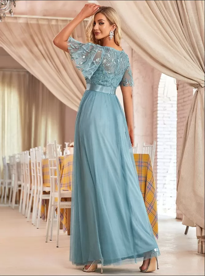 Robe Fleurie de Cérémonie Tulle