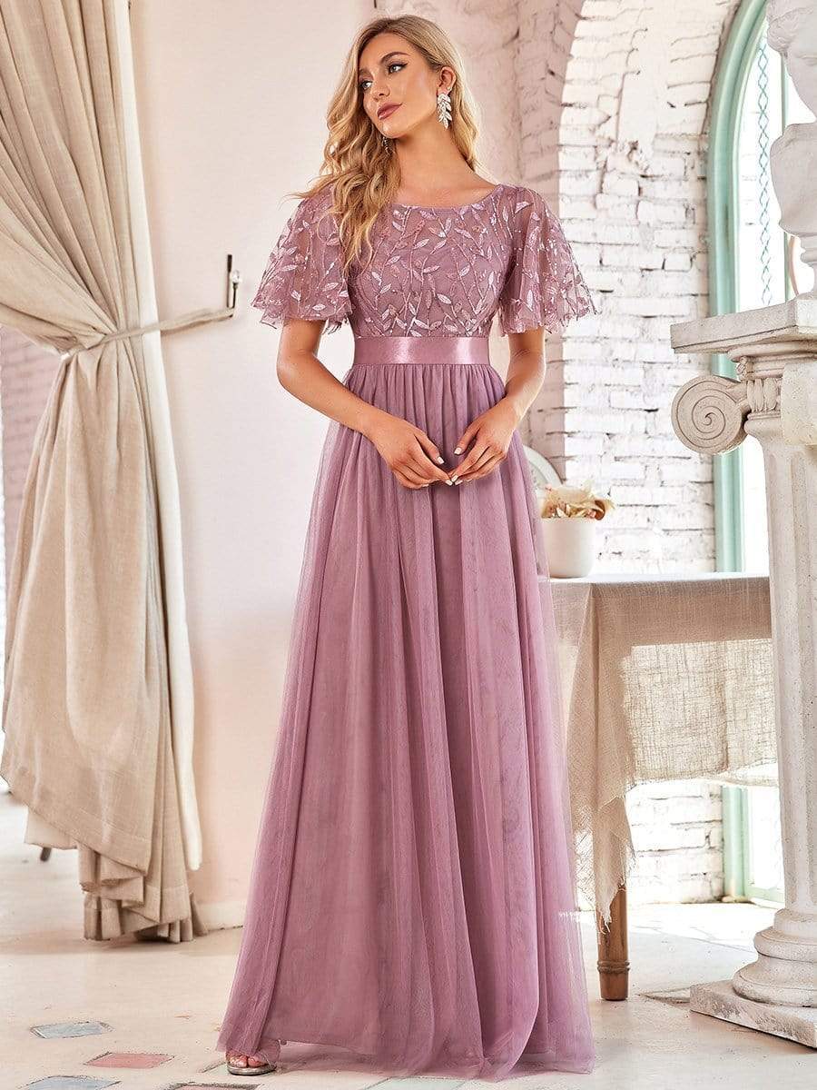 Robe Fleurie de Cérémonie Tulle