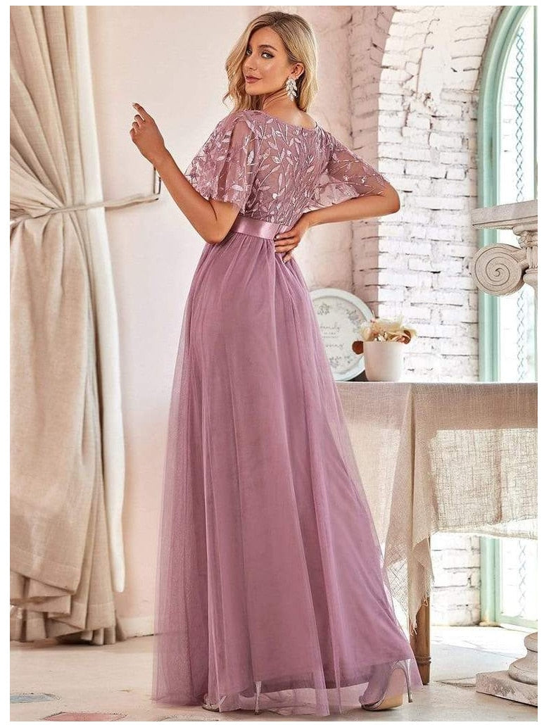 Robe Fleurie de Cérémonie Tulle