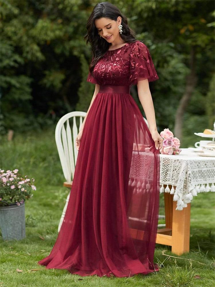 Robe Fleurie de Cérémonie Tulle