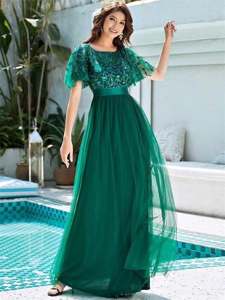 Robe Fleurie de Cérémonie Tulle